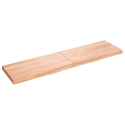 vidaXL Encimera baño madera maciza tratada marrón claro 120x30x(2-4)cm