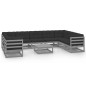vidaXL Juego de muebles de jardín 10 pzas y cojines gris madera pino vidaXL Juego de muebles de jardín 10 pzas y cojines gris madera pino