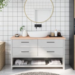 vidaXL Encimera de baño madera maciza sin tratar 140x40x(2-4) cm