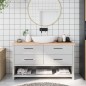 vidaXL Encimera de baño madera maciza sin tratar 140x40x(2-4) cm vidaXL Encimera de baño madera maciza sin tratar 140x40x(2-4) cm