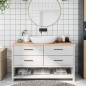 vidaXL Encimera de baño madera maciza sin tratar 140x50x(2-4) cm vidaXL Encimera de baño madera maciza sin tratar 140x50x(2-4) cm