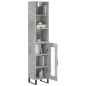 vidaXL Aparador de madera contrachapada gris hormigón 34,5x34x180 cm vidaXL Aparador de madera contrachapada gris hormigón 34,5x34x180 cm