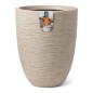 Capi Jarrón elegante bajo Waste Rib beige terrazo 34x46 cm Capi Jarrón elegante bajo Waste Rib beige terrazo 34x46 cm