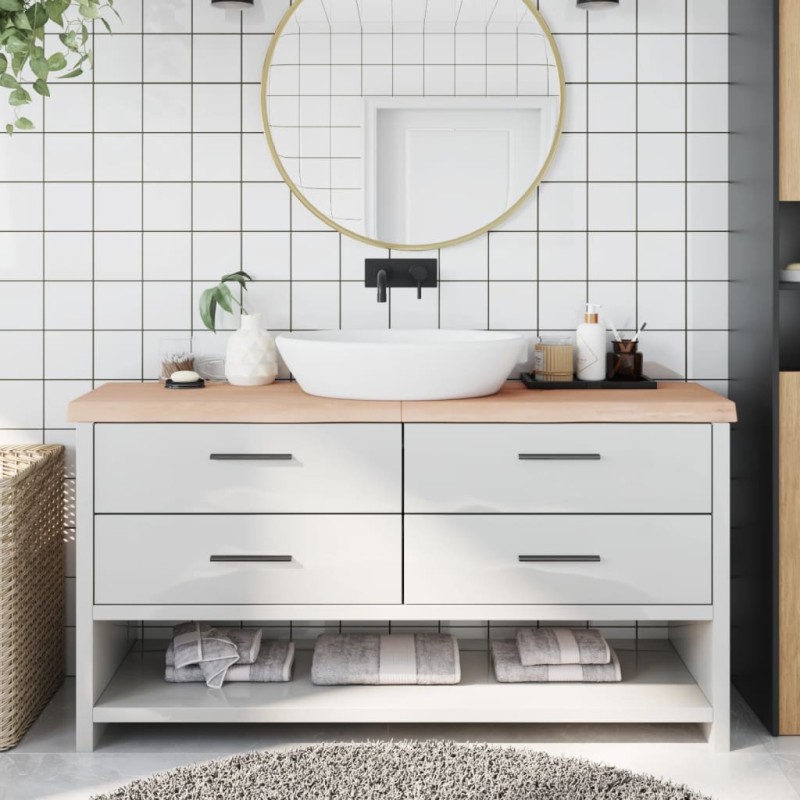 vidaXL Encimera de baño madera maciza sin tratar 160x30x(2-6) cm vidaXL Encimera de baño madera maciza sin tratar 160x30x(2-6) cm