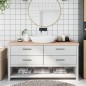 vidaXL Encimera de baño madera maciza sin tratar 160x30x(2-6) cm vidaXL Encimera de baño madera maciza sin tratar 160x30x(2-6) cm