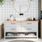 vidaXL Encimera baño madera maciza tratada marrón claro 160x30x(2-6)cm vidaXL Encimera baño madera maciza tratada marrón claro 160x30x(2-6)cm