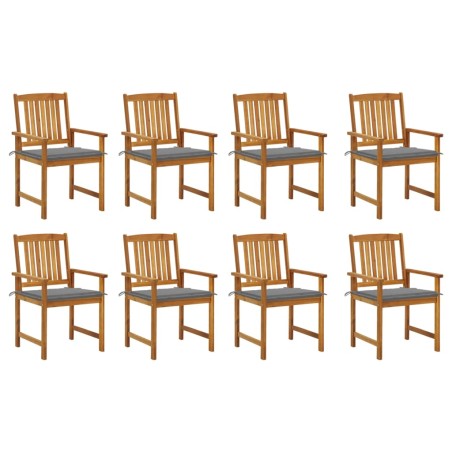 vidaXL Sillas de jardín con cojines 8 uds madera maciza de acacia 
