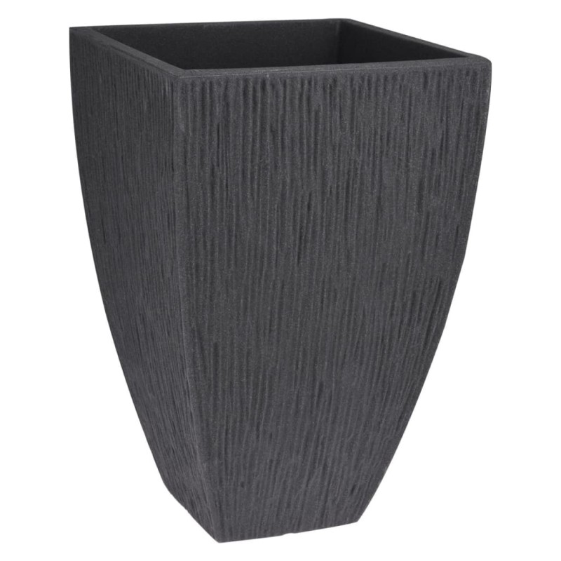 ProGarden Maceta estriada Lava gris antracita 60 cm ProGarden Maceta estriada Lava gris antracita 60 cm