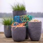Capi Macetero bajo elegante Waste Rib gris 34x46 cm Capi Macetero bajo elegante Waste Rib gris 34x46 cm