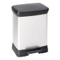Curver Papelera de pedal Deco rectangular plateado 30 L Curver Papelera de pedal Deco rectangular plateado 30 L