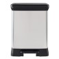 Curver Papelera de pedal Deco rectangular plateado 30 L Curver Papelera de pedal Deco rectangular plateado 30 L