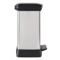 Curver Papelera de pedal Deco rectangular plateado 30 L Curver Papelera de pedal Deco rectangular plateado 30 L