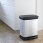 Curver Papelera de pedal Deco rectangular plateado 30 L Curver Papelera de pedal Deco rectangular plateado 30 L