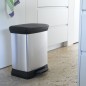 Curver Papelera de pedal Deco rectangular plateado 30 L Curver Papelera de pedal Deco rectangular plateado 30 L