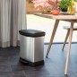 Curver Papelera de pedal Deco rectangular plateado 30 L Curver Papelera de pedal Deco rectangular plateado 30 L