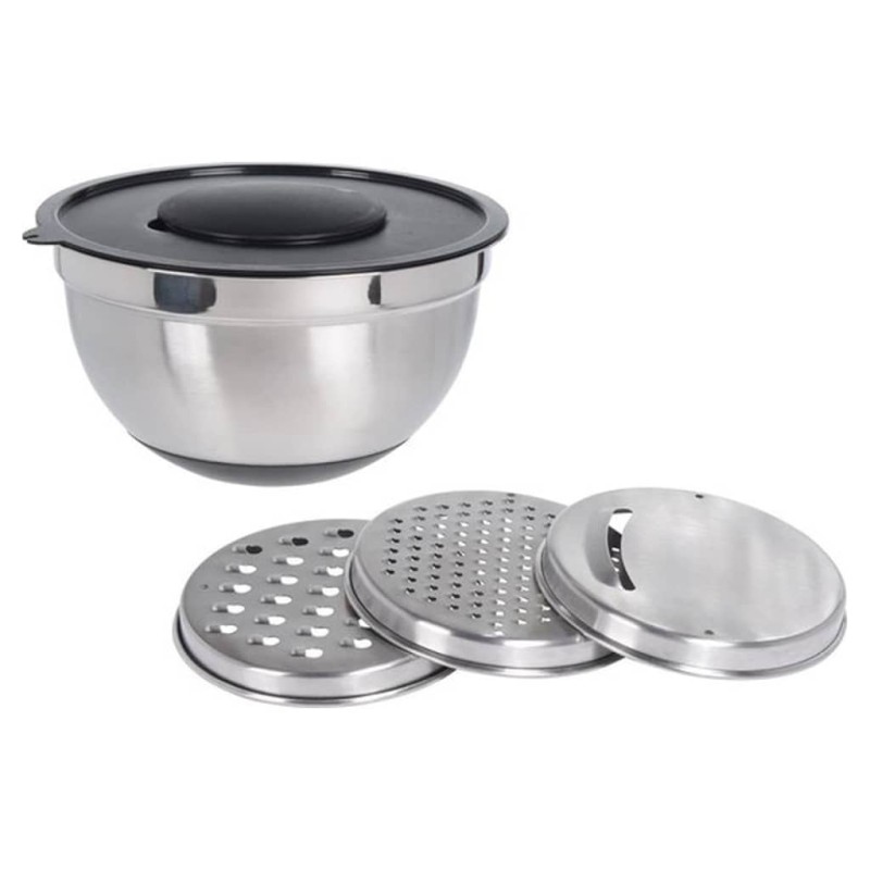 Excellent Houseware Tazón para mezclar y ralladores 4 pzas acero inox Excellent Houseware Tazón para mezclar y ralladores 4 pzas acero inox