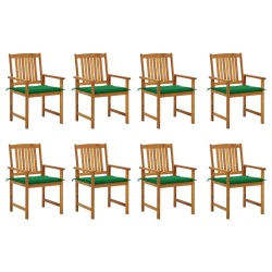 vidaXL Sillas de jardín con cojines 8 uds madera maciza de acacia 