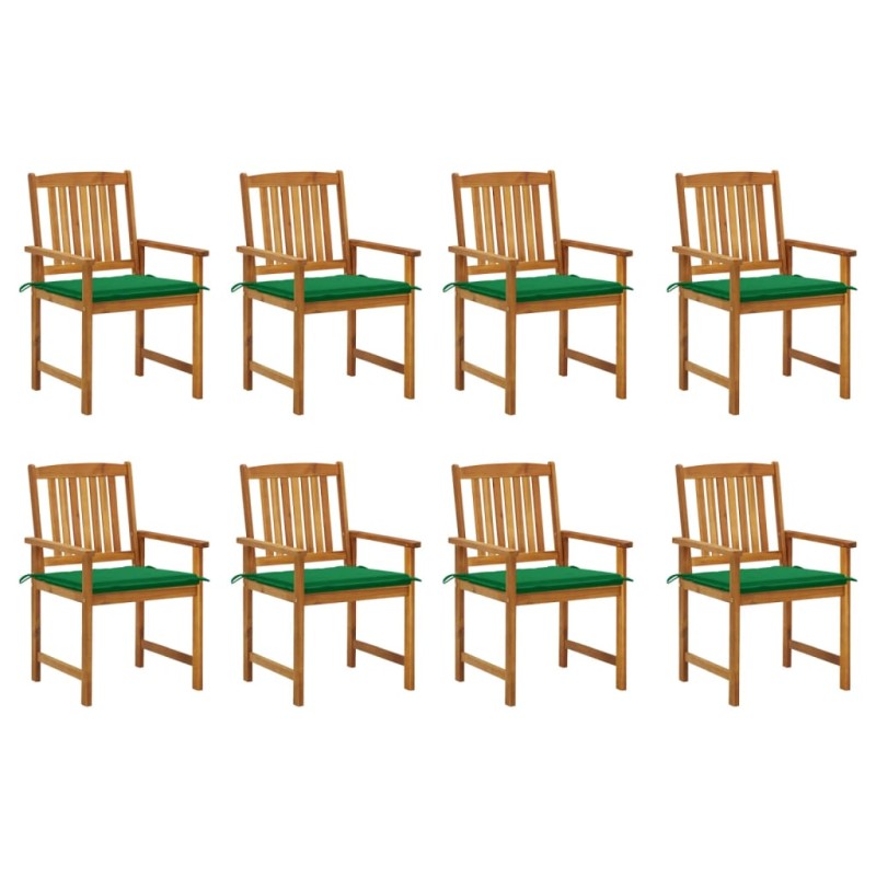 vidaXL Sillas de jardín con cojines 8 uds madera maciza de acacia vidaXL Sillas de jardín con cojines 8 uds madera maciza de acacia