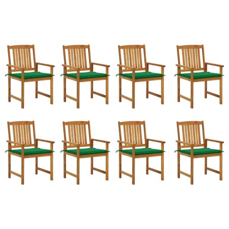 vidaXL Sillas de jardín con cojines 8 uds madera maciza de acacia 