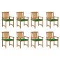 vidaXL Sillas de jardín con cojines 8 uds madera maciza de acacia vidaXL Sillas de jardín con cojines 8 uds madera maciza de acacia