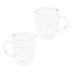 HI Juego de vasos para café capuchino 2 unidades transparente 270 ml