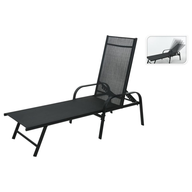 ProGarden Tumbona plegable negro 195x60x45 cm ProGarden Tumbona plegable negro 195x60x45 cm