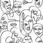 Noordwand Papel pintado Friends&Coffee Line Art Faces blanco y negro Noordwand Papel pintado Friends&Coffee Line Art Faces blanco y negro