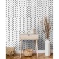 DUTCH WALLCOVERINGS Papel pintado Chevron blanco y negro DUTCH WALLCOVERINGS Papel pintado Chevron blanco y negro