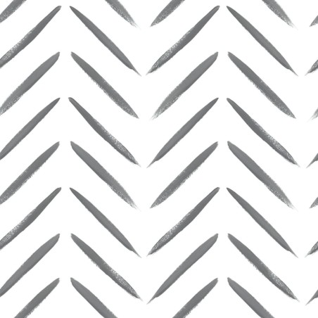 DUTCH WALLCOVERINGS Papel pintado Chevron blanco y negro