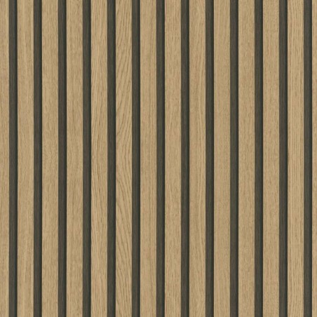 Noordwand Papel pintado Botanica Wooden Slats marrón y roble