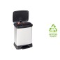 Curver Papelera doble de pedal Deco plateado 10L+18L Curver Papelera doble de pedal Deco plateado 10L+18L