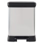 Curver Papelera doble de pedal Deco plateado 10L+18L Curver Papelera doble de pedal Deco plateado 10L+18L