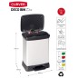 Curver Papelera doble de pedal Deco plateado 10L+18L Curver Papelera doble de pedal Deco plateado 10L+18L