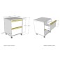 Vipack Mesita de noche con ruedas London 2 cajones madera blanco Vipack Mesita de noche con ruedas London 2 cajones madera blanco