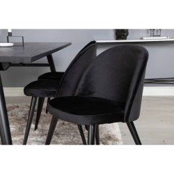 Venture Home Sillas de comedor 2 unidades Velvet terciopelo negro