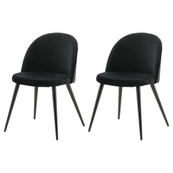 Venture Home Sillas de comedor 2 unidades Velvet terciopelo negro