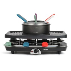 Livoo Set de fondue, plancha y raclette 3 en 1 8 personas 1100 W