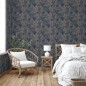 DUTCH WALLCOVERINGS Papel pintado Joelle plateado y azul DUTCH WALLCOVERINGS Papel pintado Joelle plateado y azul