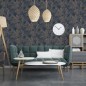 DUTCH WALLCOVERINGS Papel pintado Joelle plateado y azul DUTCH WALLCOVERINGS Papel pintado Joelle plateado y azul