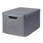 Curver Caja de almacenamiento con tapa Style L plata metalizada 30 l Curver Caja de almacenamiento con tapa Style L plata metalizada 30 l