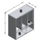 FMD Estantería de pared con 3 compartimentos abiertos 58,3x24,4x58,6cm FMD Estantería de pared con 3 compartimentos abiertos 58,3x24,4x58,6cm