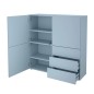 FMD Armario con 3 cajones y 3 puertas azul 99x31,5x101,2 cm FMD Armario con 3 cajones y 3 puertas azul 99x31,5x101,2 cm