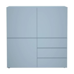 FMD Armario con 3 cajones y 3 puertas azul 99x31,5x101,2 cm