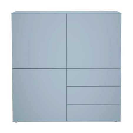 FMD Armario con 3 cajones y 3 puertas azul 99x31,5x101,2 cm