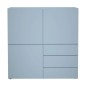 FMD Armario con 3 cajones y 3 puertas azul 99x31,5x101,2 cm FMD Armario con 3 cajones y 3 puertas azul 99x31,5x101,2 cm