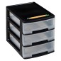 Curver Cajonera de sobremesa Babel negro y transparente A4 3x5 L Curver Cajonera de sobremesa Babel negro y transparente A4 3x5 L