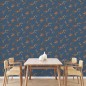DUTCH WALLCOVERINGS Papel pintado Flower azul oscuro y bronce DUTCH WALLCOVERINGS Papel pintado Flower azul oscuro y bronce