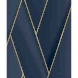 DUTCH WALLCOVERINGS Papel pintado Geometric azul y dorado