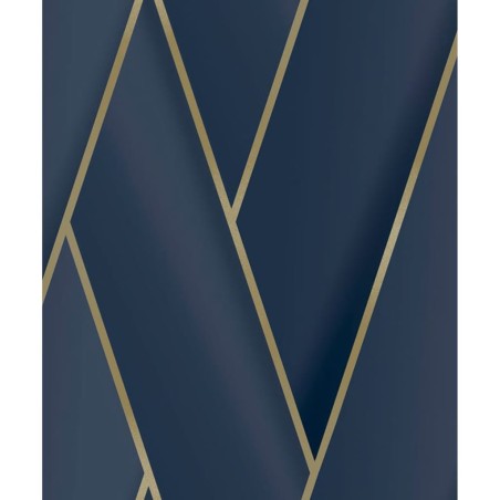 DUTCH WALLCOVERINGS Papel pintado Geometric azul y dorado