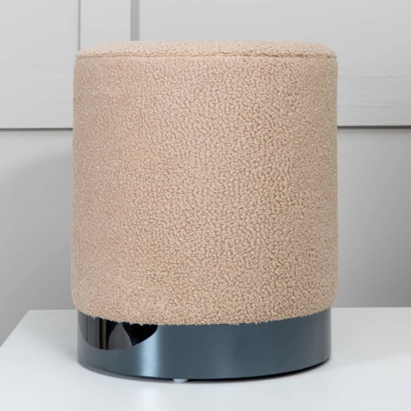 Venture Home Puf Benji felpa beige y negro 35x35x42,5 cm Venture Home Puf Benji felpa beige y negro 35x35x42,5 cm